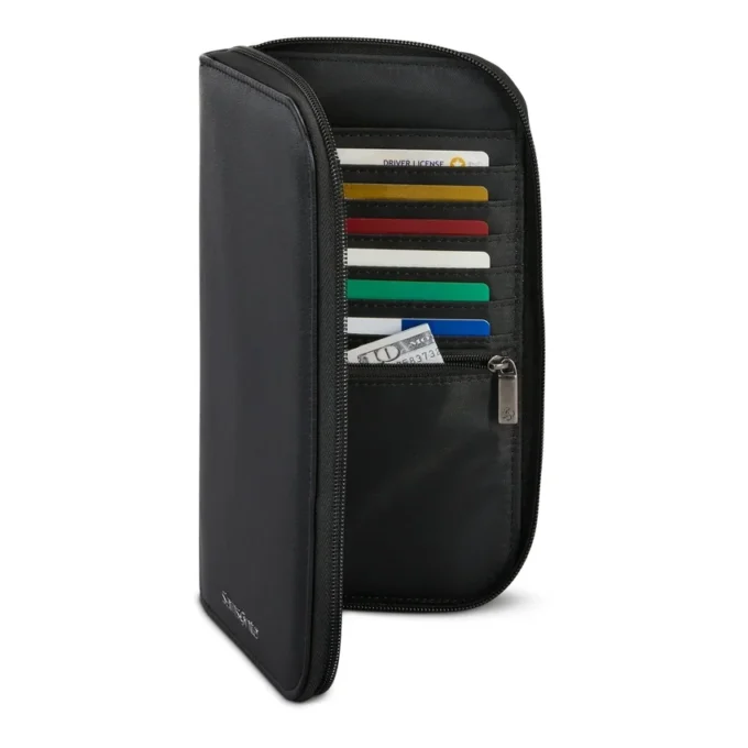 Portfel podróżny RFID z zamkiem