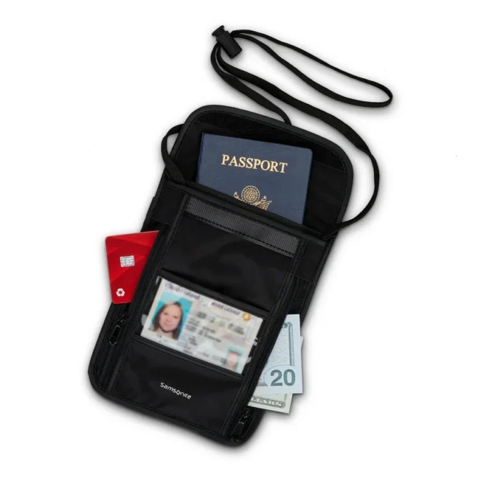 Saszetka na szyję z RFID Saszetka na szyję z RFID